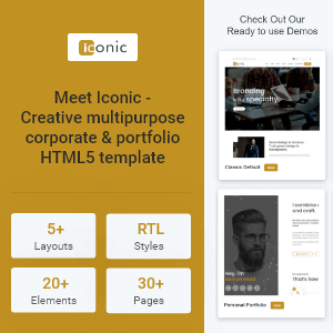 Iconic – Creative Multipurpose Corporate and Portfolio HTML5 Website ...